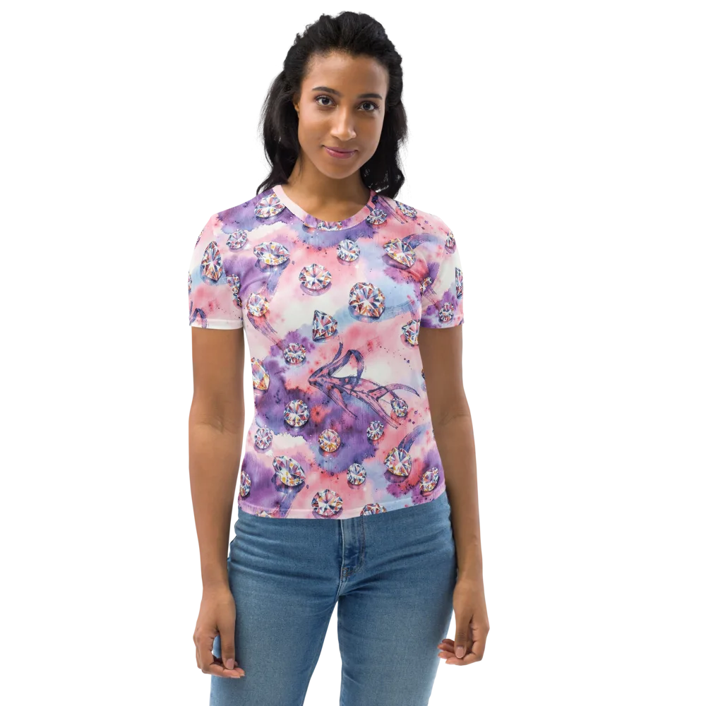 Diamond Watercolor on Women's Crew Neck T-Shirt — Front