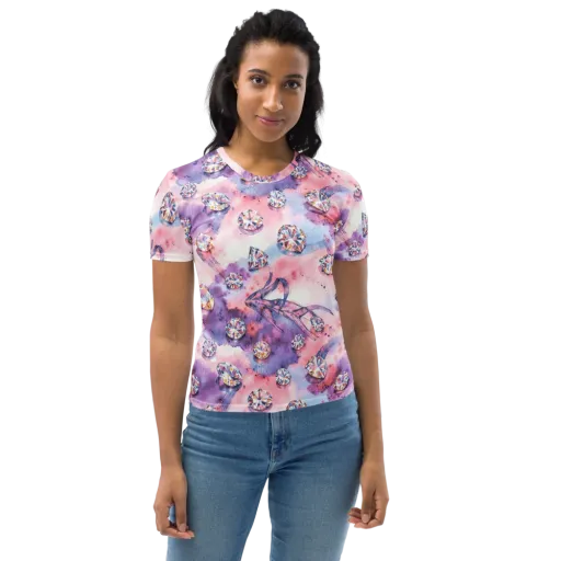 Diamond Watercolor on a Women's Crew Neck T-Shirt