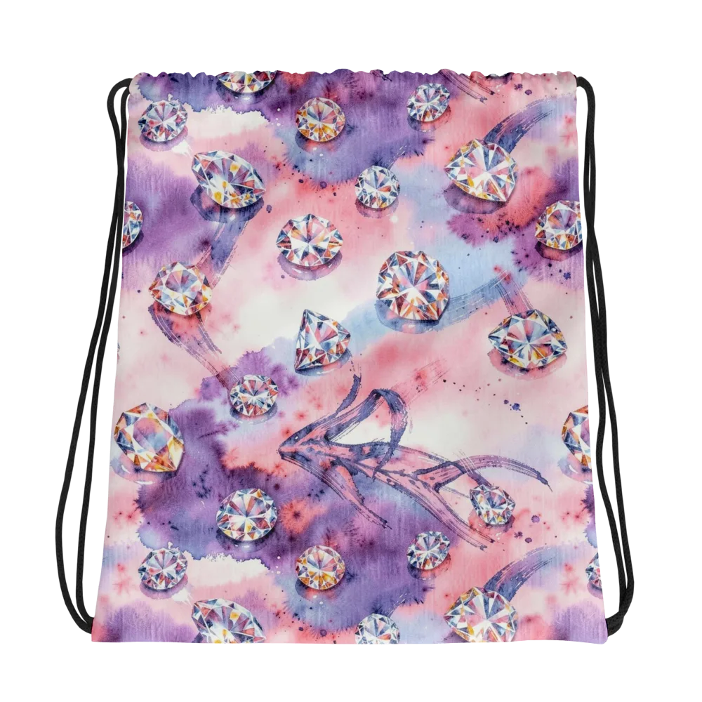 Diamond Watercolor on Drawstring Bag — Photo
