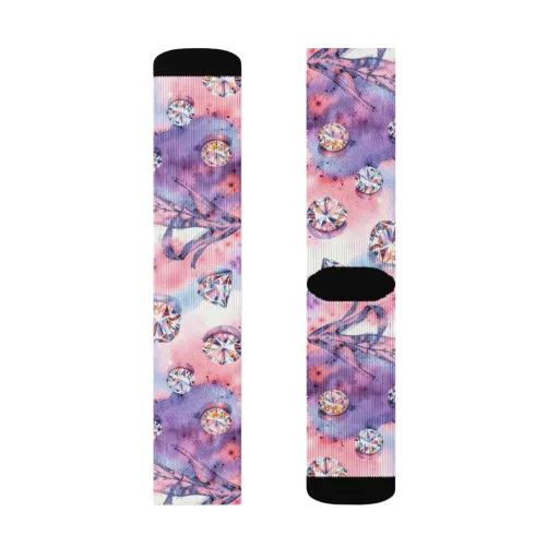 Diamond Watercolor on a Socks