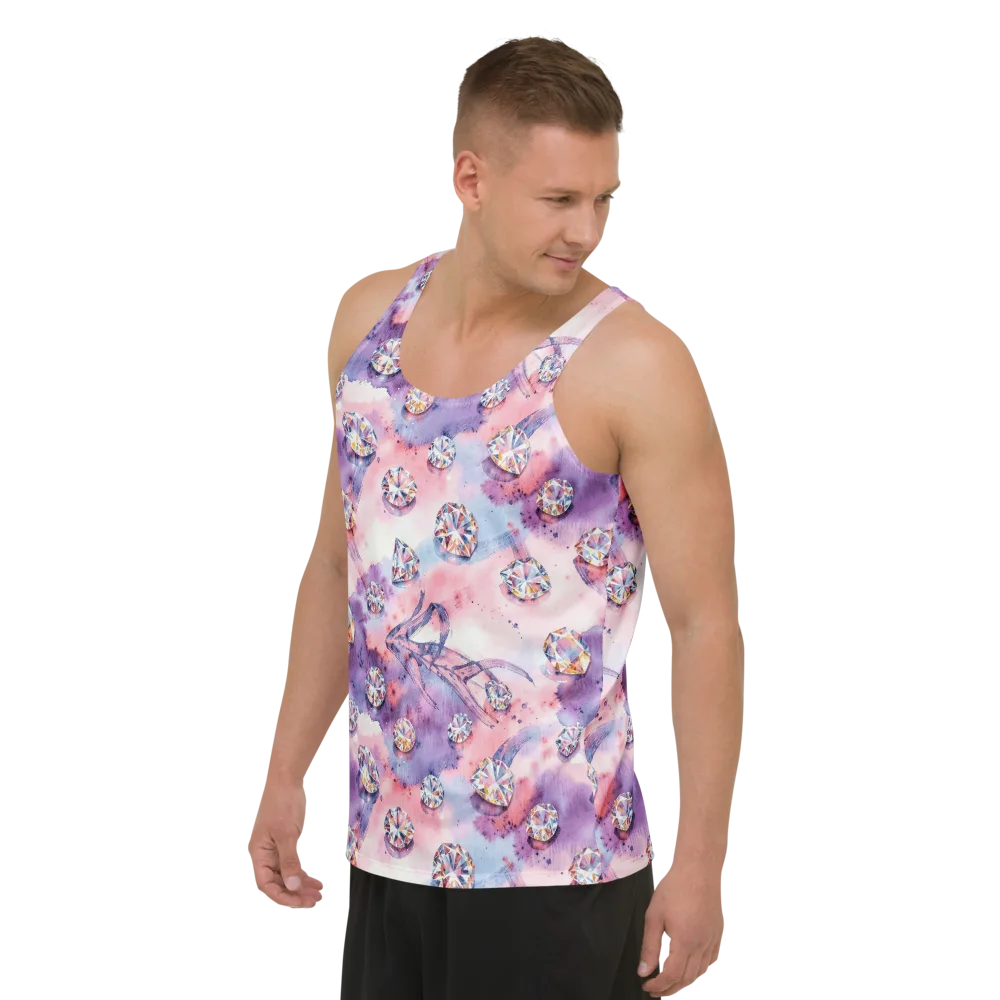 Diamond Watercolor on Men's Tank Top — Left Front