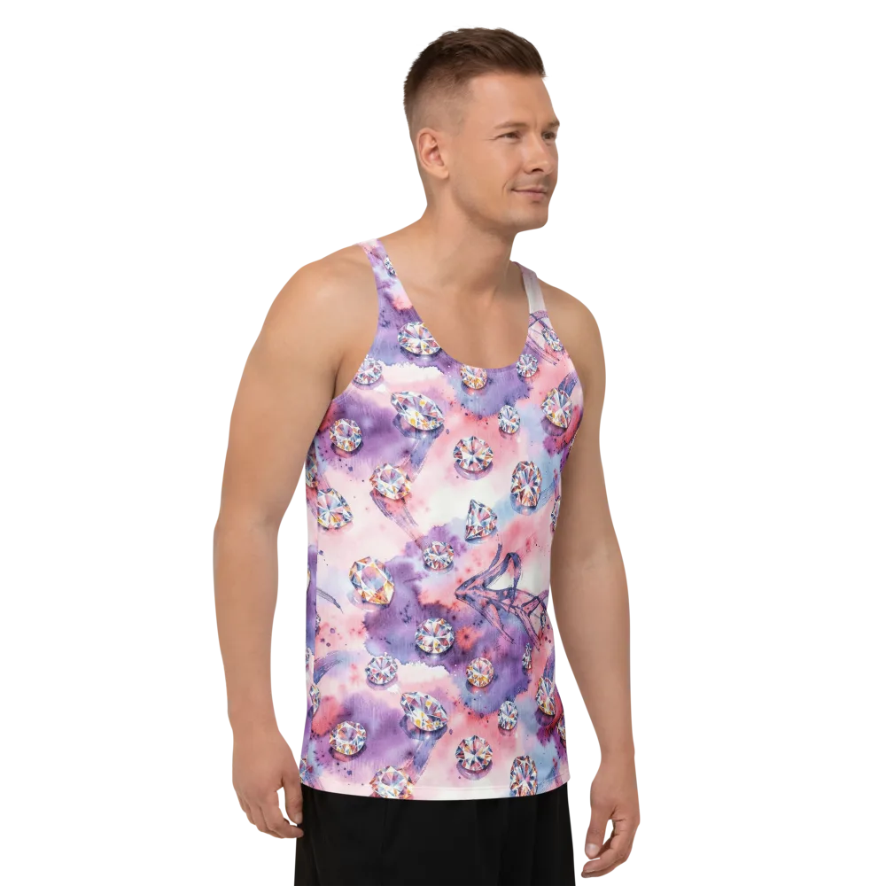 Diamond Watercolor on Men's Tank Top — Right Front