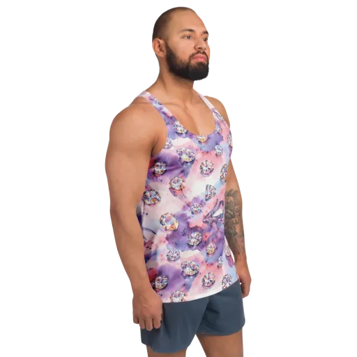 Diamond Watercolor on a Men's Tank Top