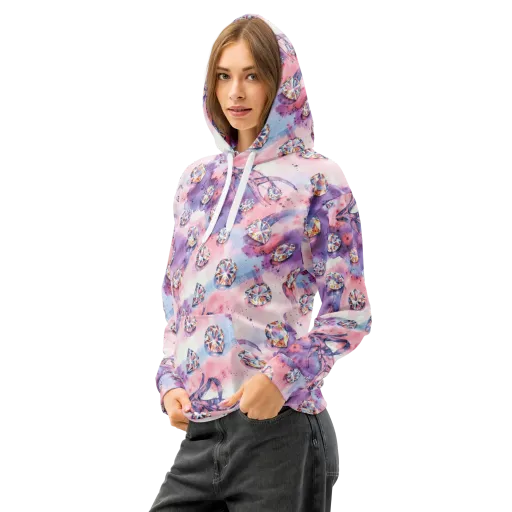 Diamond Watercolor on a Cotton Hoodie