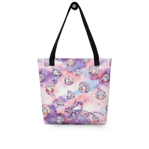 Diamond Watercolor on a Tote Bag
