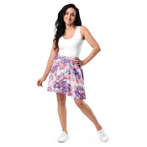 Diamond Watercolor on a Skater Skirt