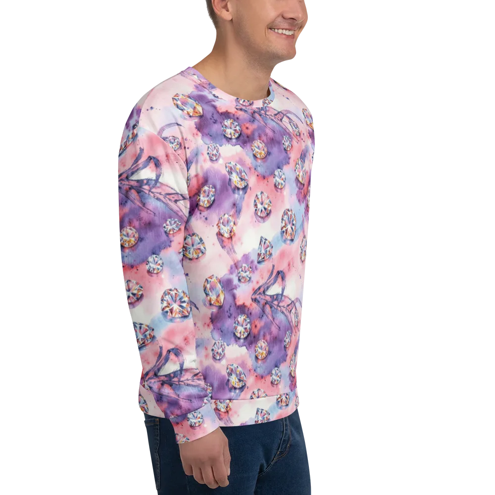 Diamond Watercolor on Sweatshirt — Right Front