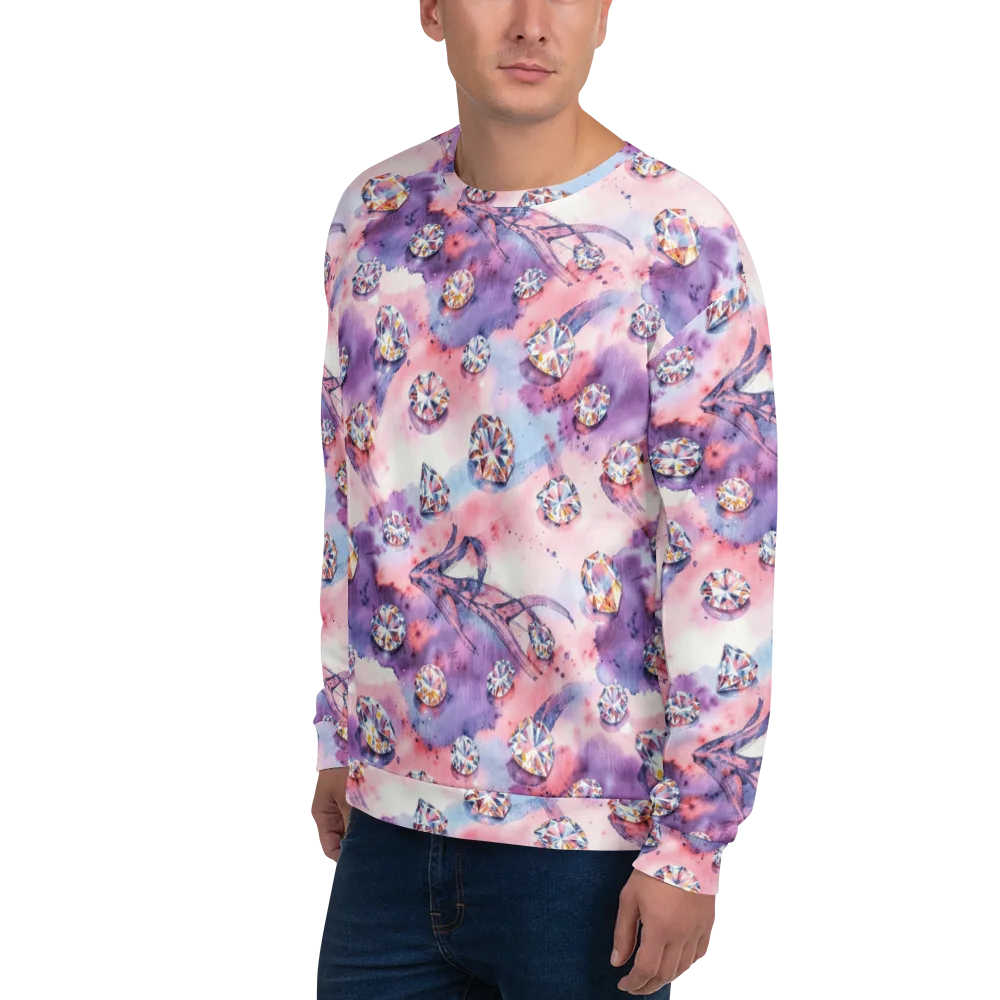 Diamond Watercolor on Sweatshirt — Left Front
