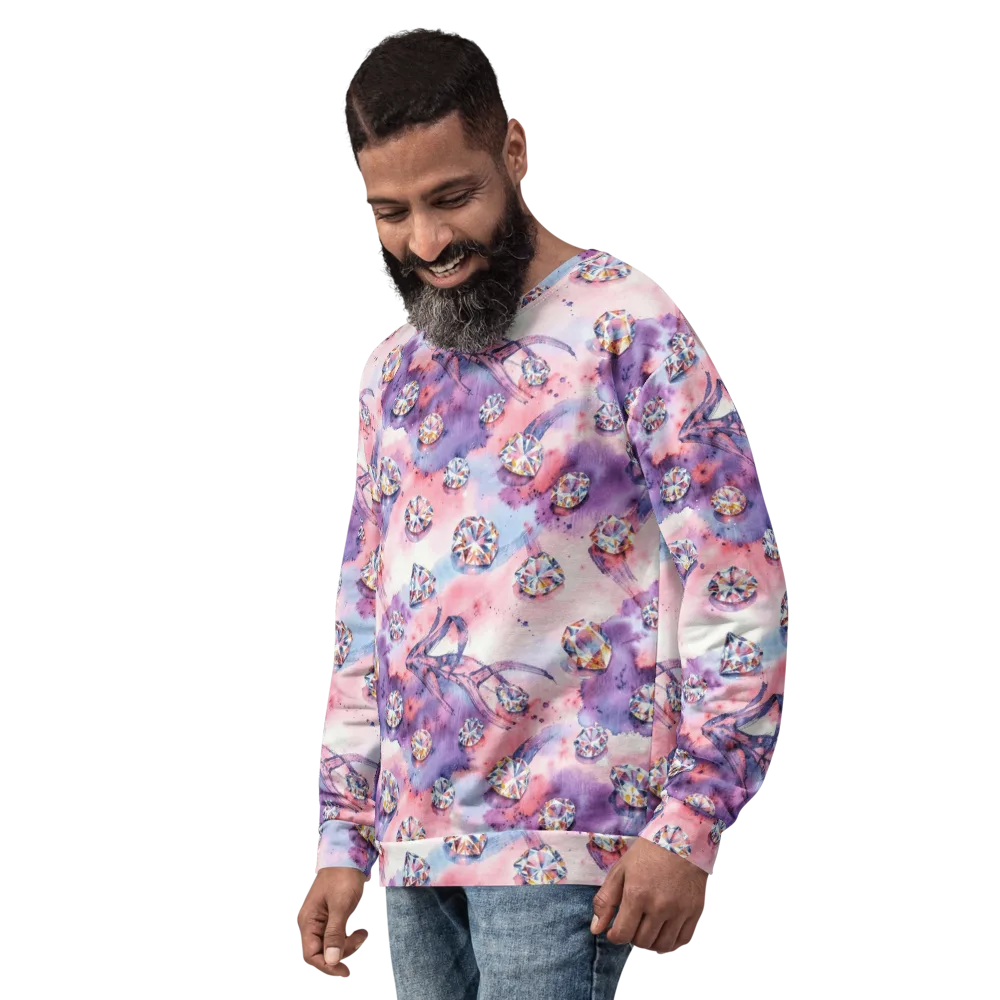 Diamond Watercolor on Sweatshirt — Left Front