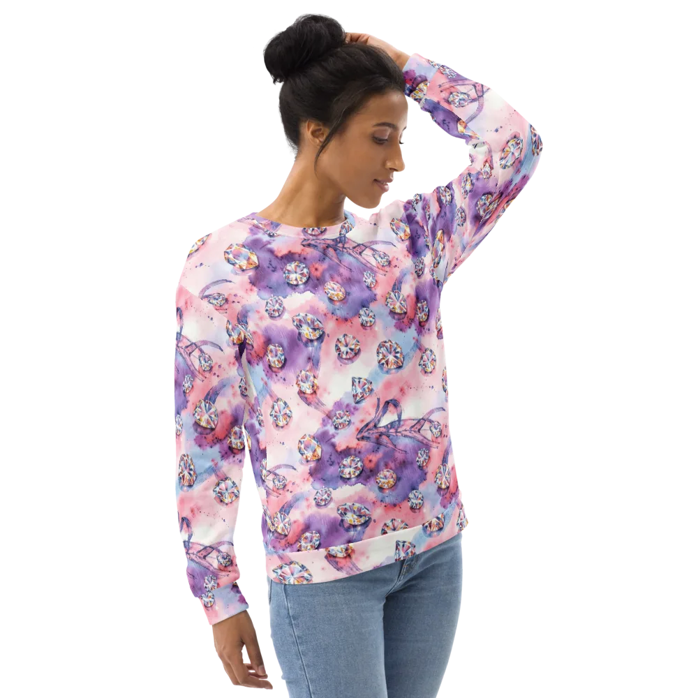 Diamond Watercolor on Sweatshirt — Right Front