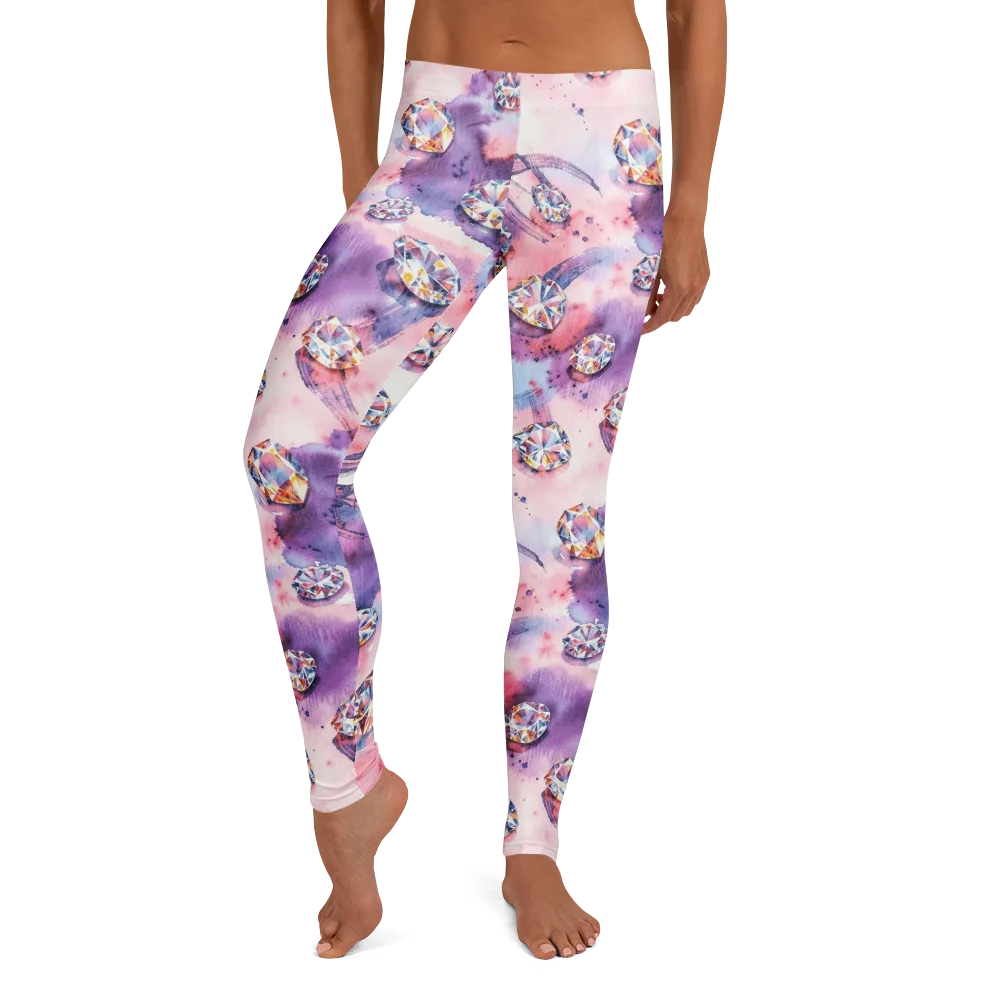Diamond Watercolor on Leggings — Front