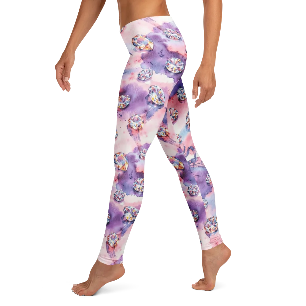 Diamond Watercolor on Leggings — Left