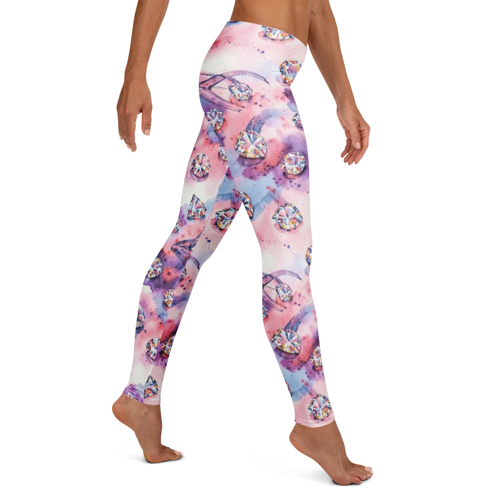Diamond Watercolor on Leggings — Right