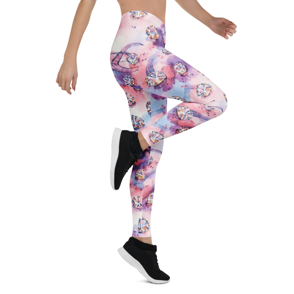 Diamond Watercolor on Leggings — Right