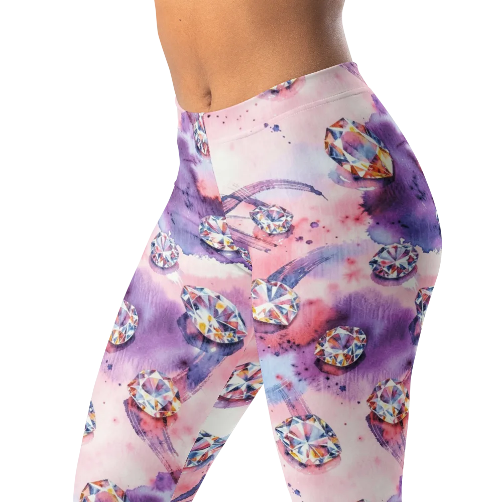 Diamond Watercolor on Leggings — Left Front