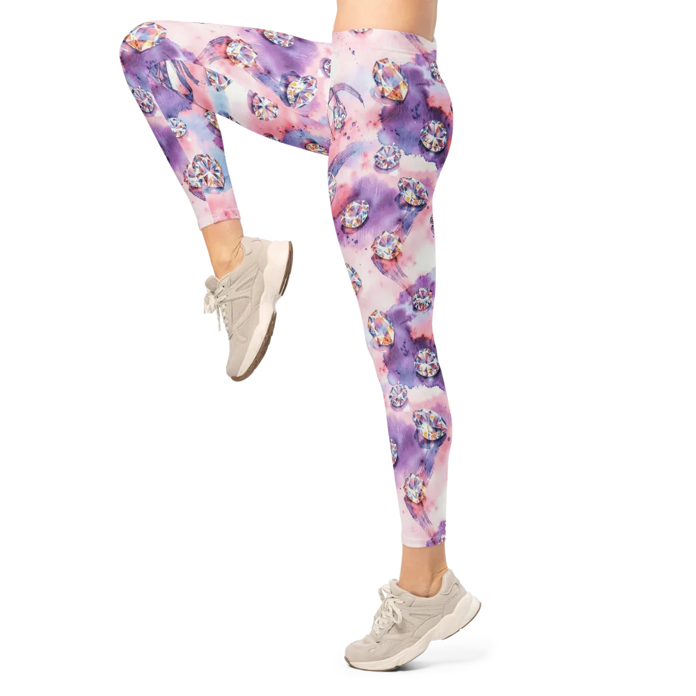 Diamond Watercolor on Leggings — Left