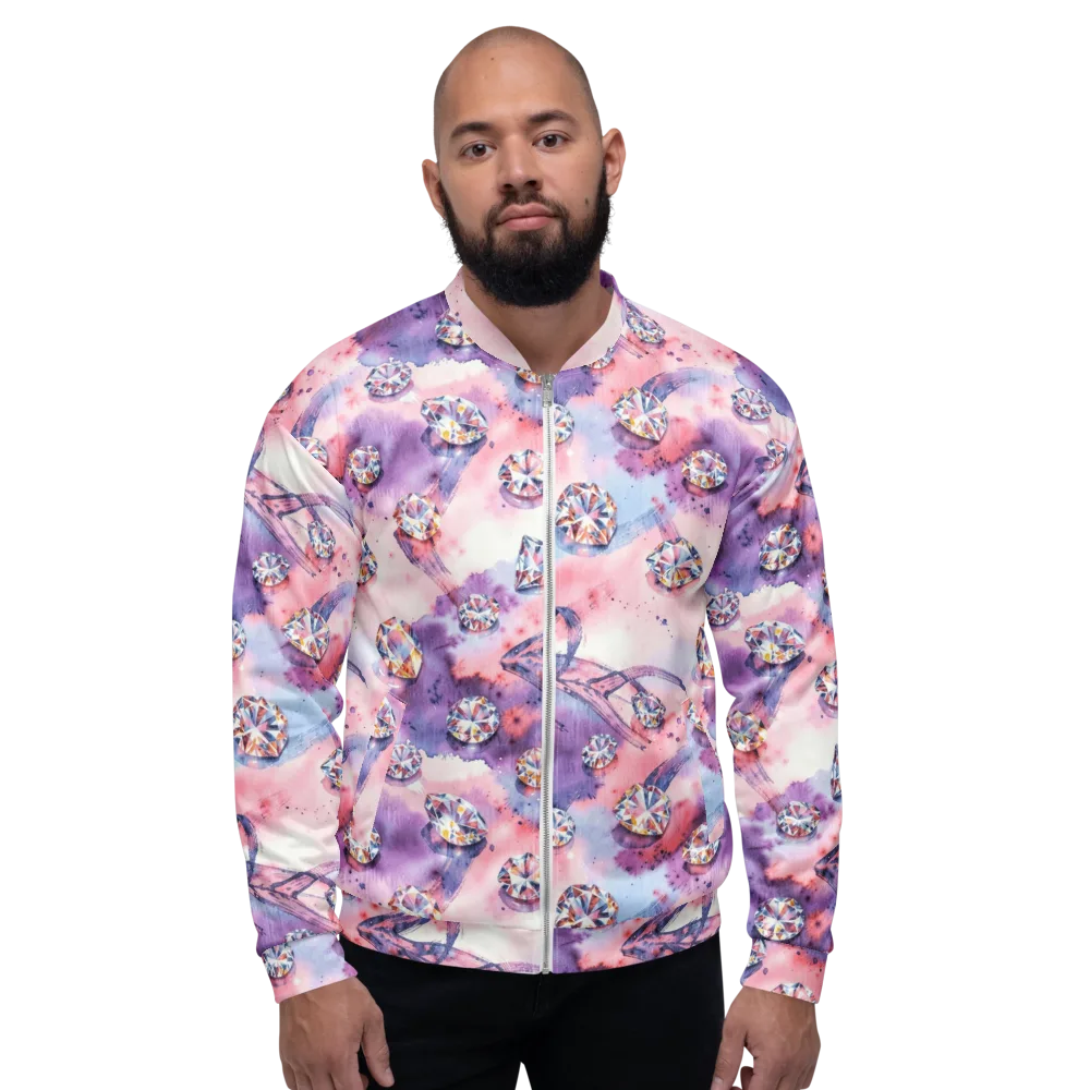 Diamond Watercolor on Bomber Jacket — Front
