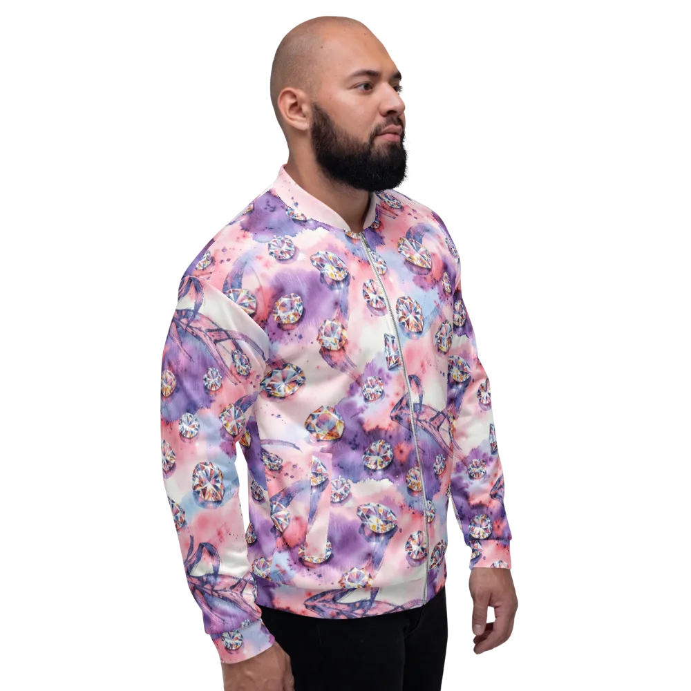 Diamond Watercolor on Bomber Jacket — Right