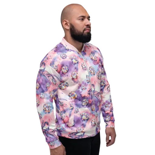 Diamond Watercolor on a Bomber Jacket