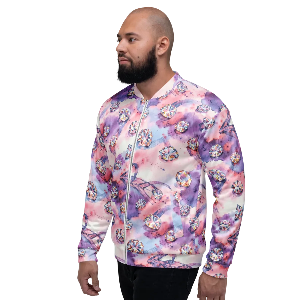 Diamond Watercolor on Bomber Jacket — Left