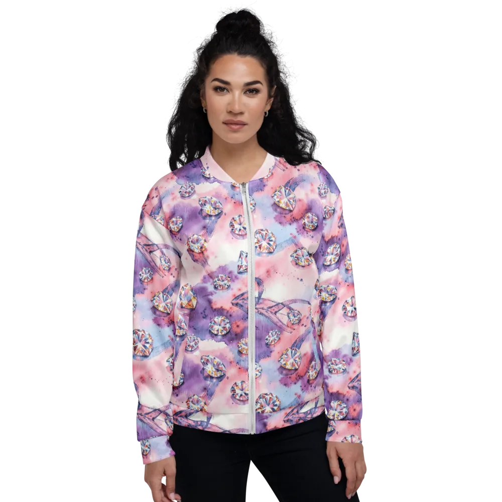 Diamond Watercolor on Bomber Jacket — Front