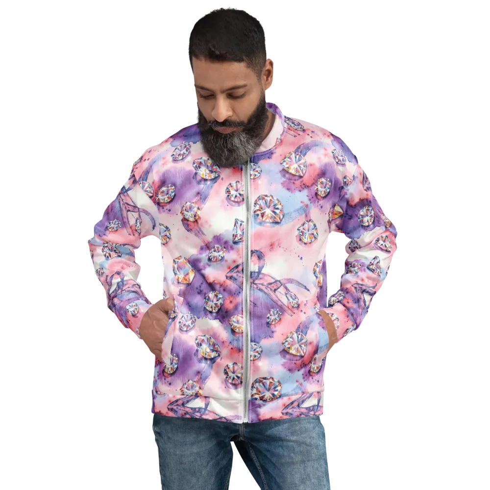 Diamond Watercolor on Bomber Jacket — Front