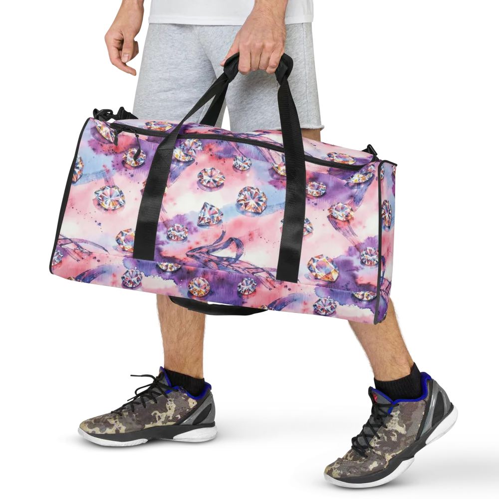 Diamond Watercolor on Duffle Bag — Front