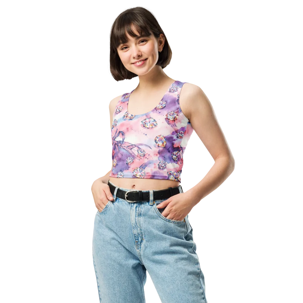 Diamond Watercolor on Crop Top — Front