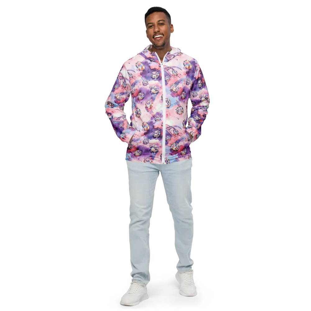 Diamond Watercolor on Men's Windbreaker — Front
