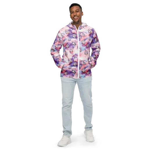 Diamond Watercolor on a Men's Windbreaker