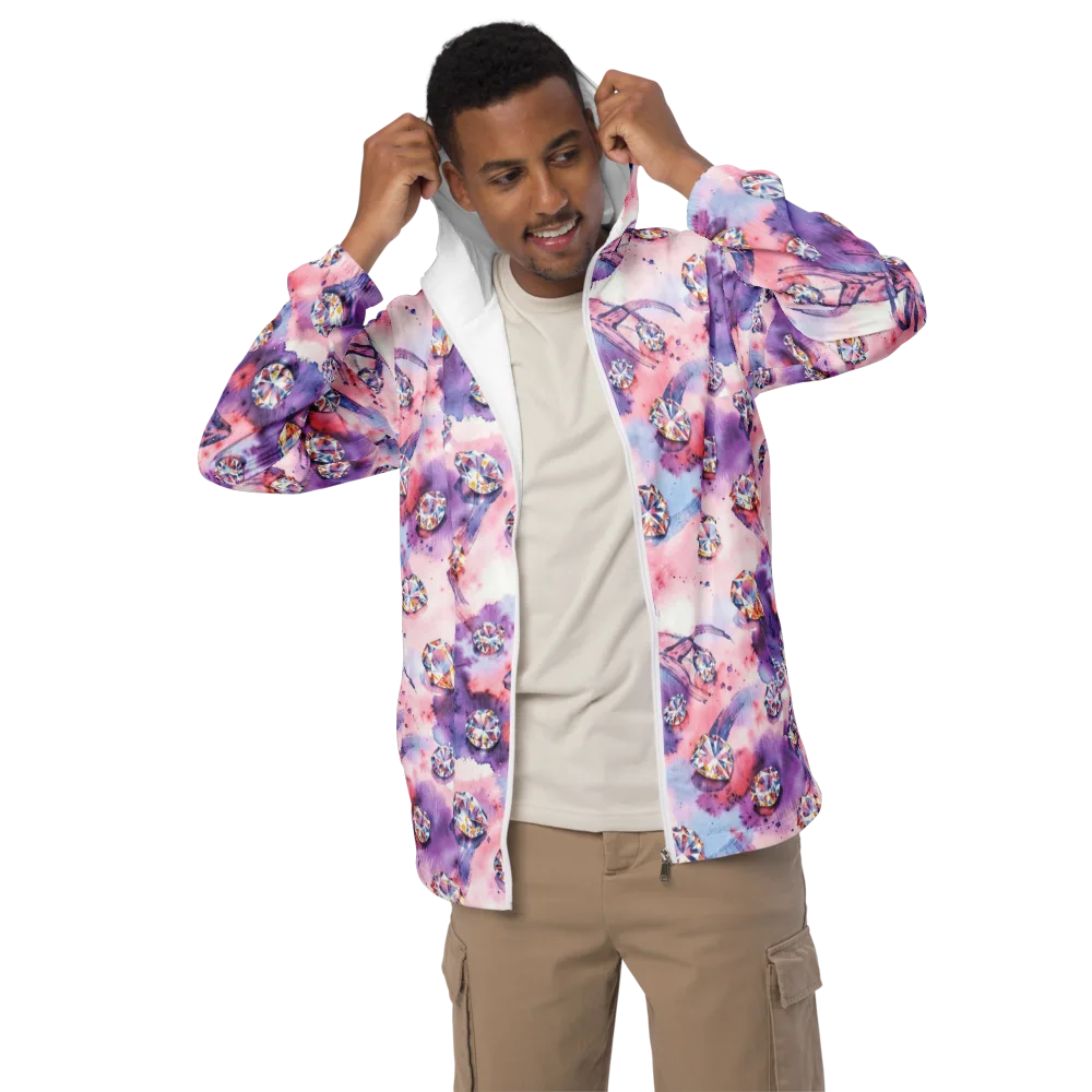 Diamond Watercolor on Men's Windbreaker — Front