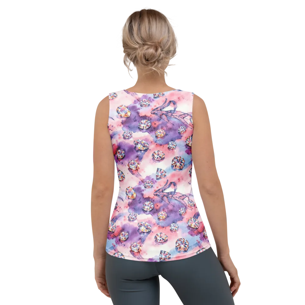 Diamond Watercolor on Women's Tank Top — Back