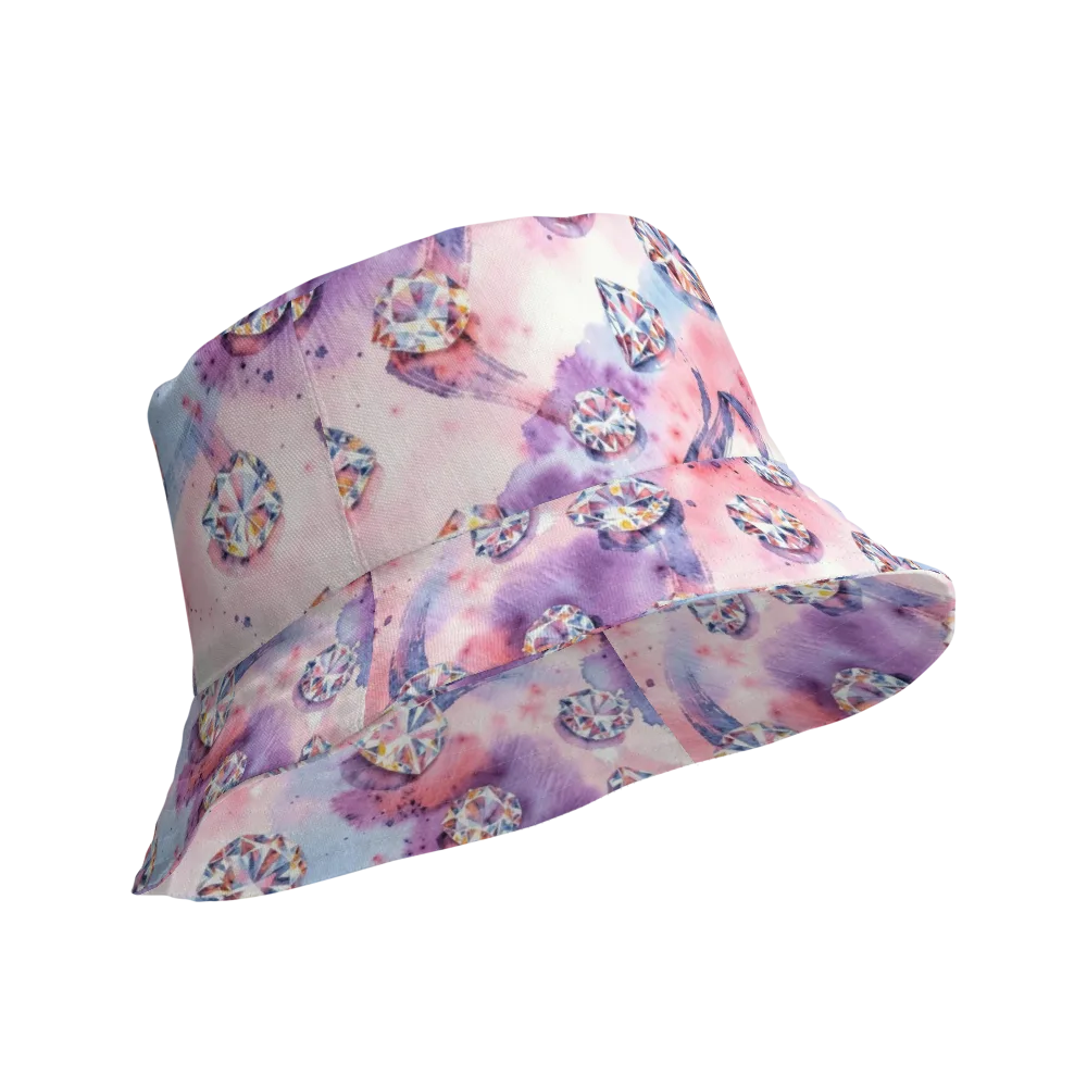 Diamond Watercolor on Reversible Bucket Hat — Product details Outside