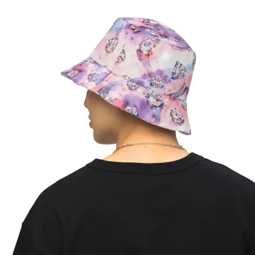 Diamond Watercolor on a Reversible Bucket Hat