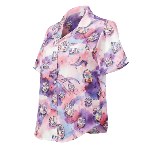 Diamond Watercolor on a Women's Short Sleeve Pajama Top