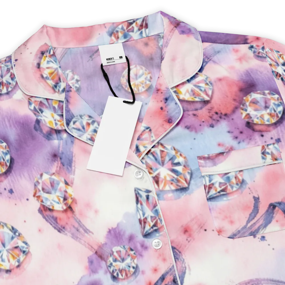 Diamond Watercolor on Women's Short Sleeve Pajama Top — Product details