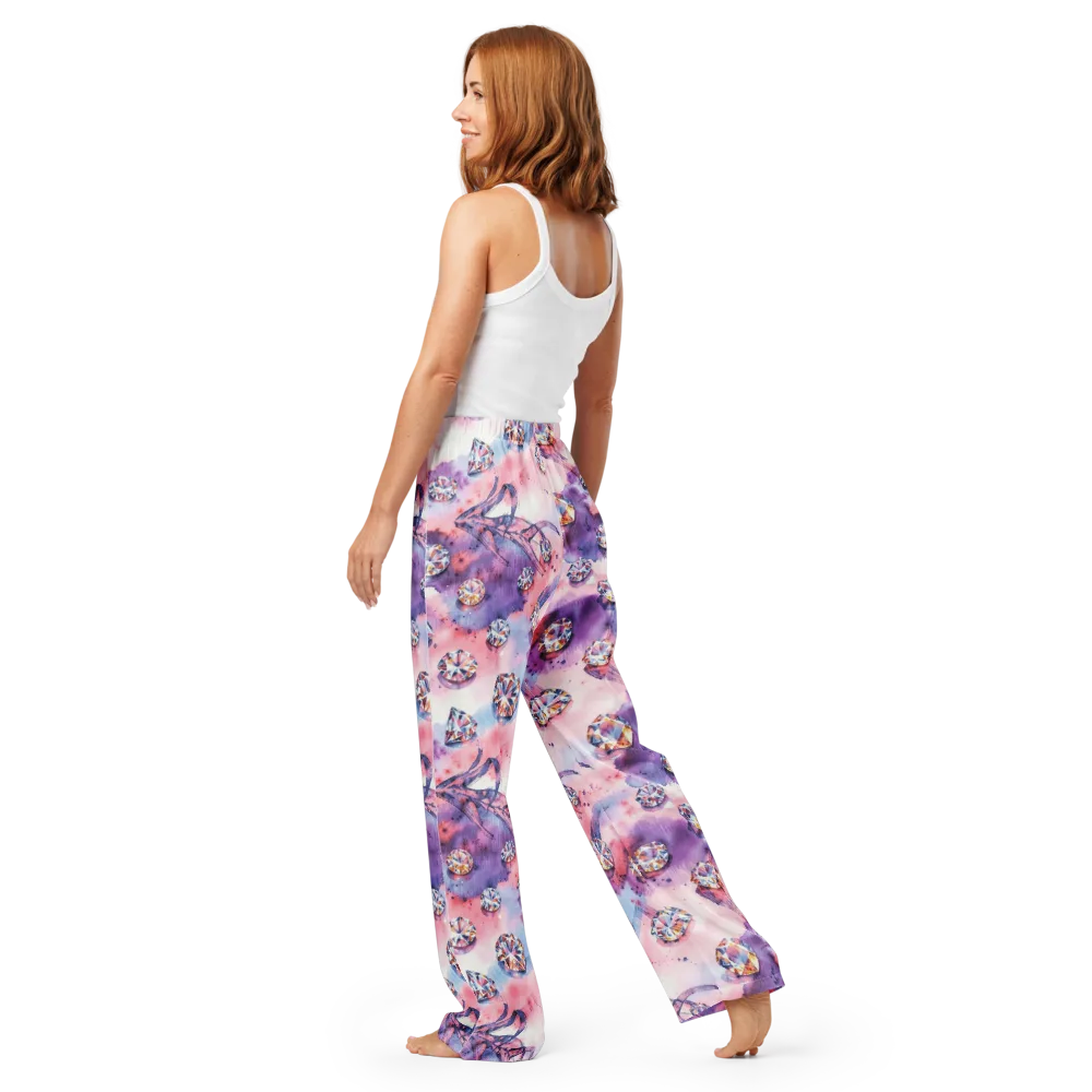 Diamond Watercolor on Women's Pajama Pants — Back