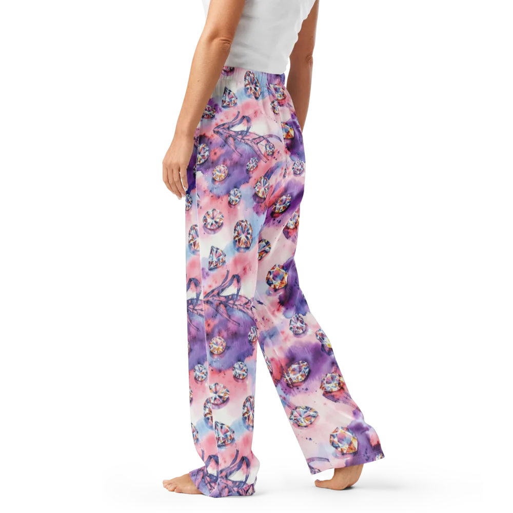 Diamond Watercolor on Women's Pajama Pants — Left