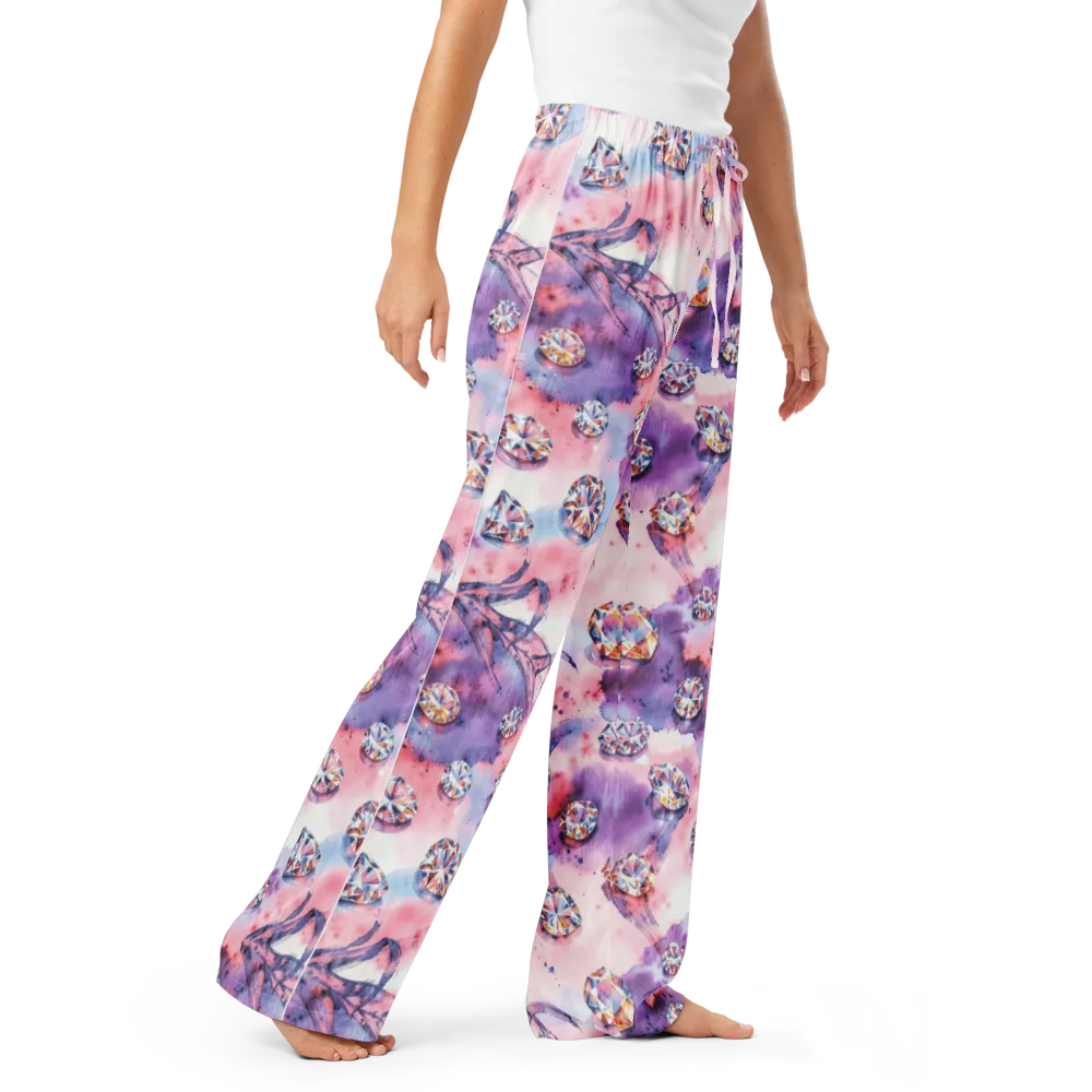 Diamond Watercolor on Women's Pajama Pants — Right Front