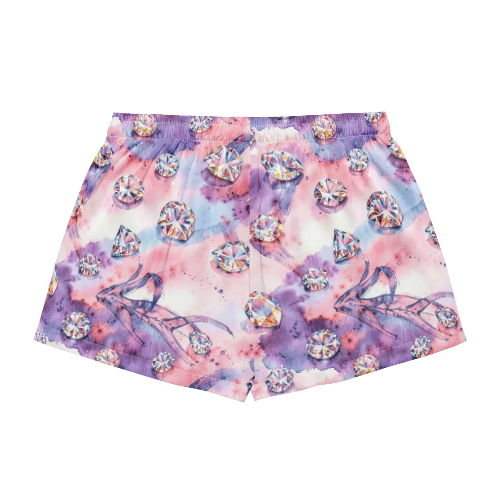 Diamond Watercolor on Women's Pajama Shorts — Back
