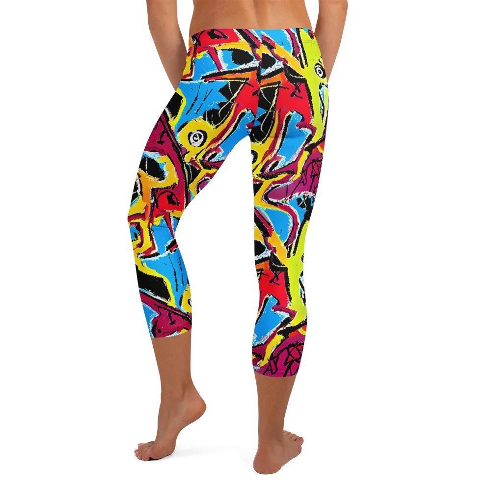Electric Fossils on Capri Leggings — Back