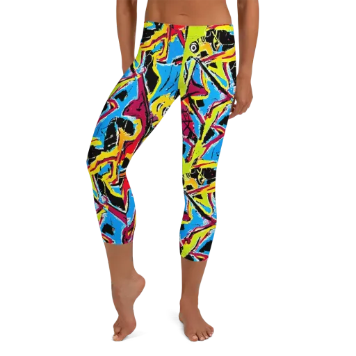 Electric Fossils on a Capri Leggings