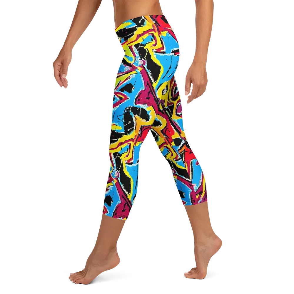 Electric Fossils on Capri Leggings — Left