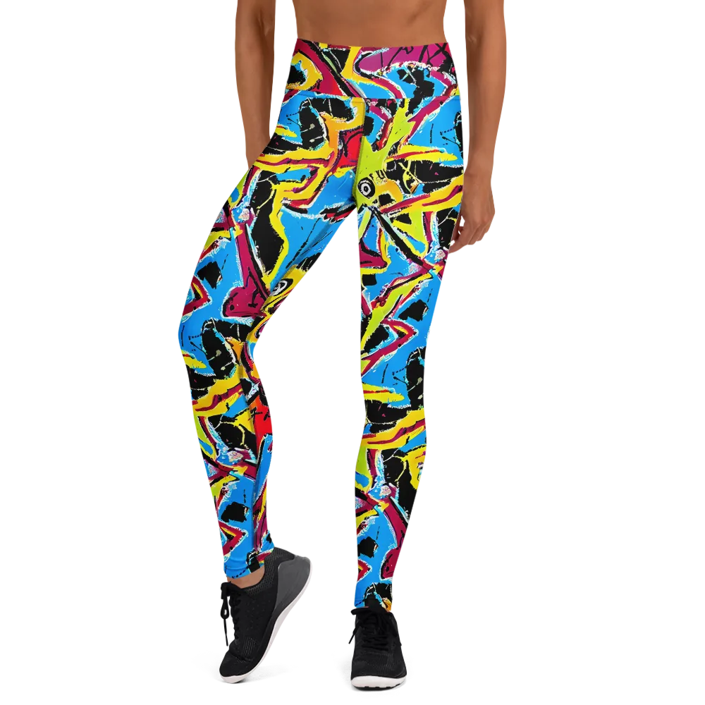 Electric Fossils on Yoga Leggings — Front