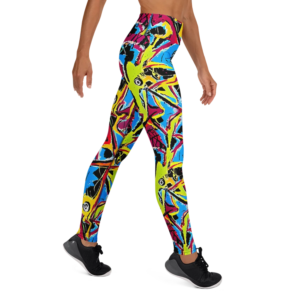 Electric Fossils on Yoga Leggings — Right