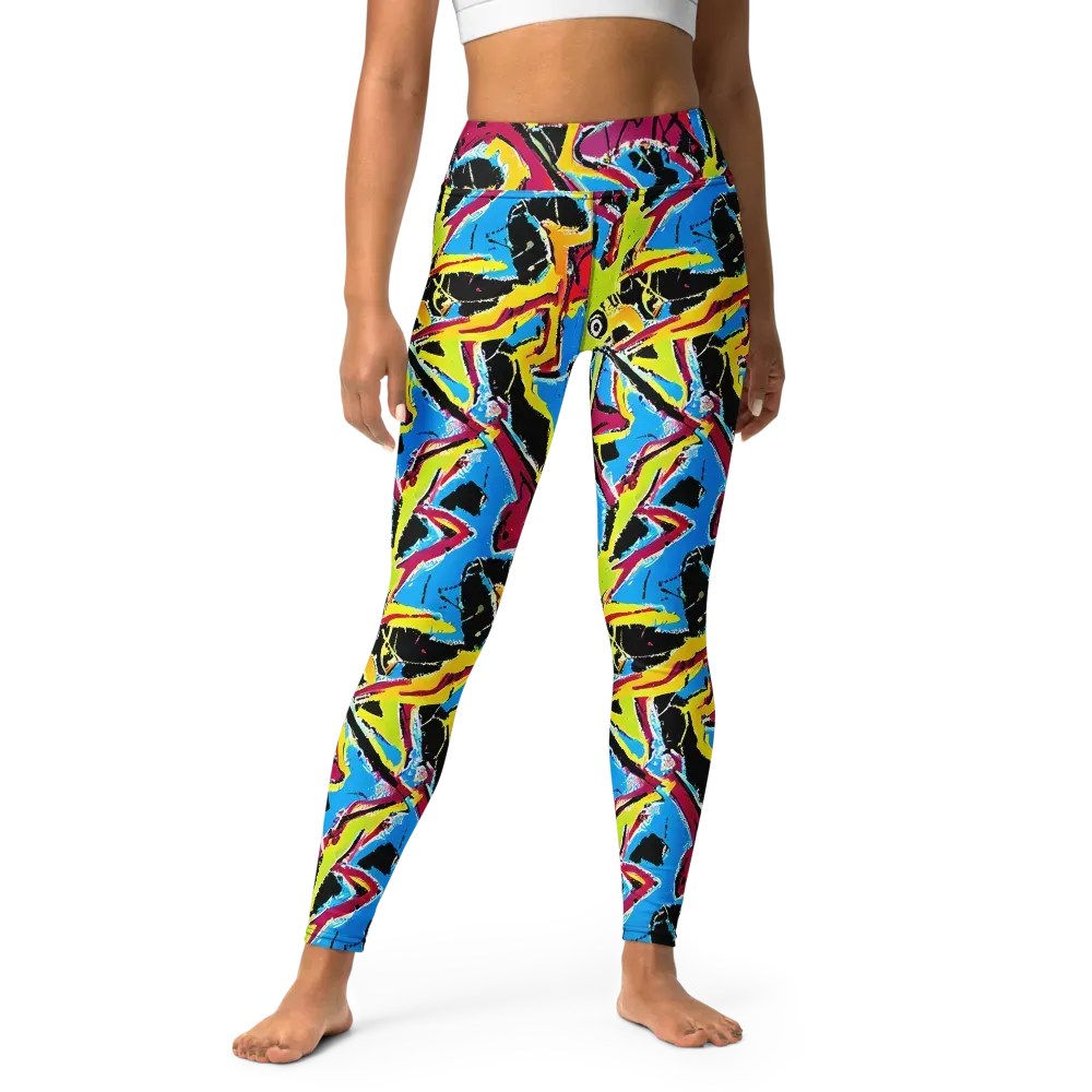 Electric Fossils on Yoga Leggings — Front