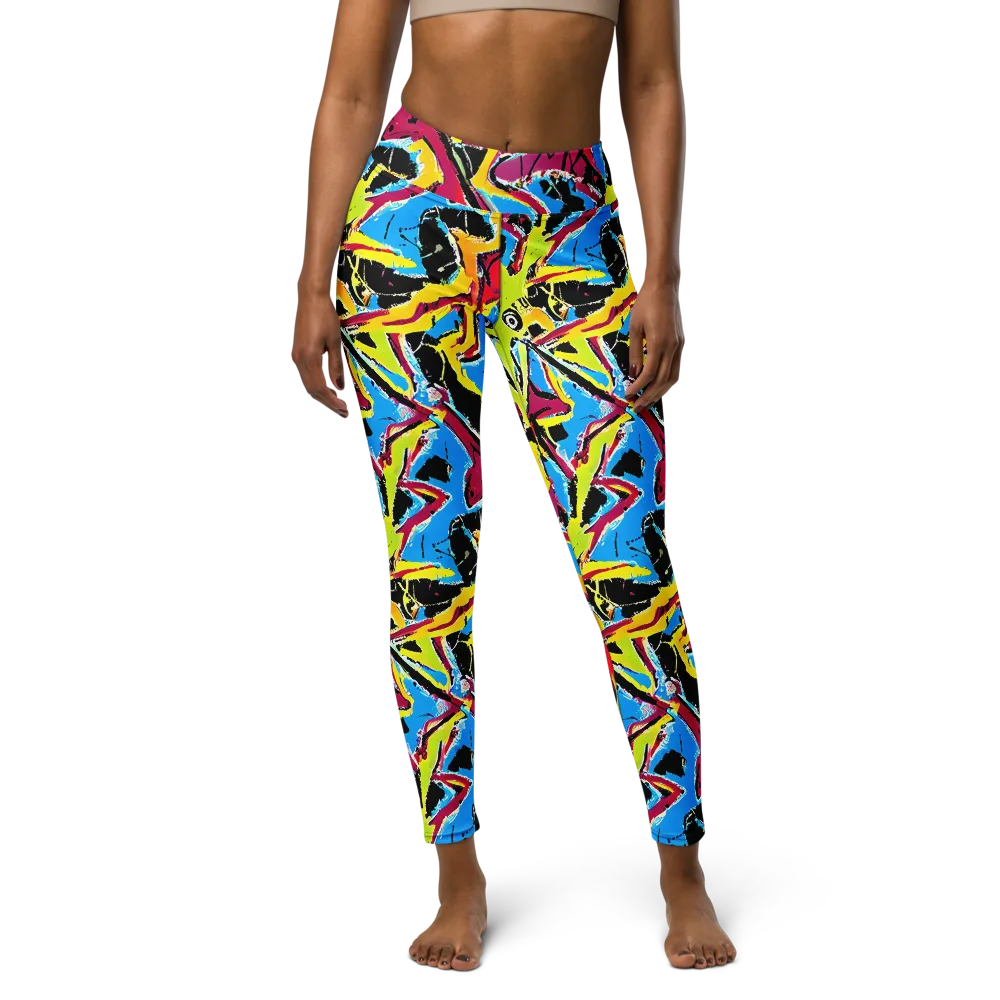 Electric Fossils on Yoga Leggings — Front