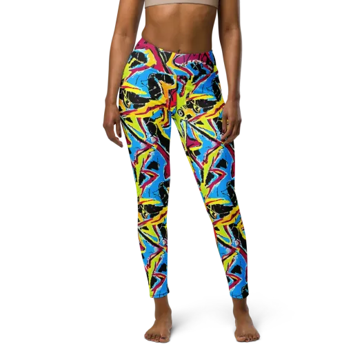 Electric Fossils on a Yoga Leggings