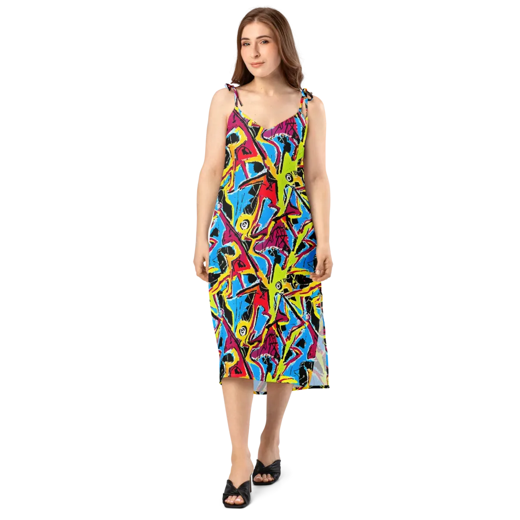 Electric Fossils on Slip Dress — Front