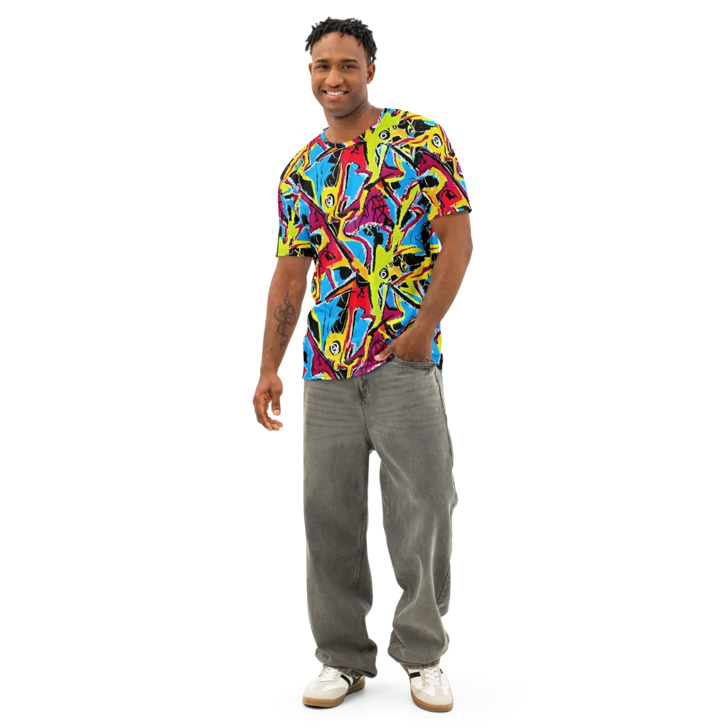 Electric Fossils on Men's Cotton Crew Neck T-Shirt — Front